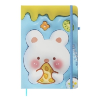 Книга записная YAMMY на резинке, А5, 80 л., ячейка, офсет крем., тв.лам.обл., голубая, KIDS LINE ZiBi ZB.115106