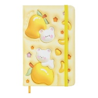 Книга записная YAMMY на резинке, А6, 80 л., клетка., офсет крем., тв.лам.обл., желтая, KIDS LINE ZiBi ZB.116101