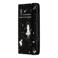 Книжка записная COSMO на резинке, А6, 80 л., клетка., офсет крем., тв.лам.обл., черная, KIDS LINE ZiBi ZB.116102