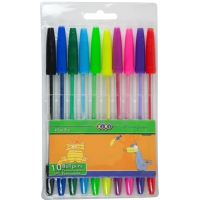 Набір із 10-х кулькових ручок, 10 кольор. ZiBi ZB.2012