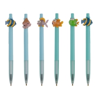 Ручка кулькова автоматична, Fish, 0,7 мм, синя ZiBi ZB.2113