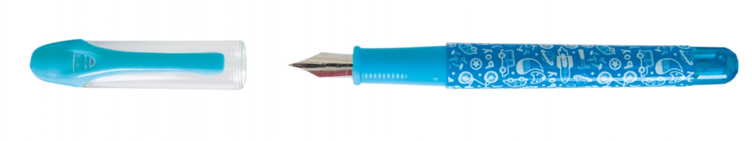 Ручка перова (відкрите перо), колір корпусу асорті, дизайн з малюнками, туба 36 шт. ZiBi ZB.2241