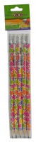 Олівець графітовий FLOWERS HB, з гумкою, блістер (5 шт) ZiBi ZB.2300-5