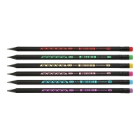 Олівець графітовий HB,  BLACK DECOR, пластиковий, триграний, з гумкою, туба - 144 шт ZiBi ZB.2321
