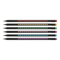Олівець графітовий HB,  BLACK DECOR, пластиковий, триграний, з гумкою, туба - 144 шт ZiBi ZB.2321