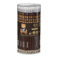 Олівець графітовий HB, BEAR TOY, з гумкою, туба - 100 шт, KIDS Line ZiBi ZB.2322