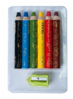 Цветные карандаши mini SUPER JUMBO, с чинкою 6 цветов, треугольные ZiBi ZB.2453