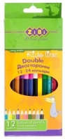 Кольорові олівці, 12 кольорів, DOUBLE ZiBi