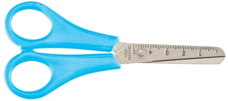 Ножиці дитячі 132мм з лінійкою, синій ZiBi ZB.5001-02
