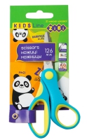 Ножницы детские 126мм, пластиковые ручки с резиновые. вставками, синий ZiBi ZB.5005-02