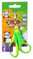 Ножницы детские 126мм, пластиковые ручки с резиновые. вставками, салатовый ZiBi ZB.5005-15