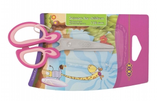 Ножницы детские 128мм, пластиковые ручки из рез. вставками, розовый, KIDS Line ZiBi ZB.5011-10