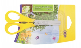 Ножницы детские 130 мм с пластиковыми 3D-ручками, желтые, KIDS Line ZiBi ZB.5012-08