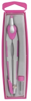 Циркуль COMFORT в пластиковому пеналі + запасний грифель, рожевий ZiBi