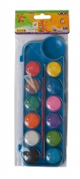 Фарби акварельні 12 кольор., пласт./кор., з пензлем, синій, KIDS Line ZiBi ZB.6559-02