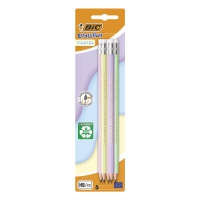 Набір олівців гарфітових "Ecolution Pastel", з ластиком, HB/BL5, блістер 5шт BIC bc518986