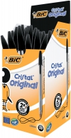 Ручка кулькова "Cristal", чорна, 50 шт/уп, без ШК на ручці BIC bc8373639