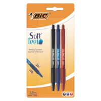 Комплект ручек шариковых "Soft Clic Grip", 3 шт в блистере BIC bc837394