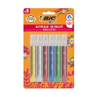 Клей "Metallic Glitter", 6шт в блістері (зол, сріб, черв, син, зел, рож.) BIC bc893269