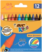 Мелки восковые "Kids Wax Crayons", 12 шт BIC bc927829