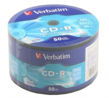 Диск CD-R, 700Mb, 52х, 80min, Wrap 50 pcs Verbatim d.43787