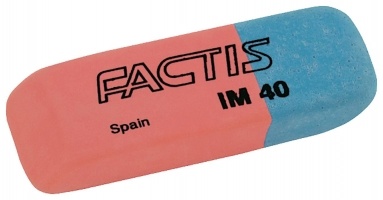 Гумка IM40, біло-сіра Factis