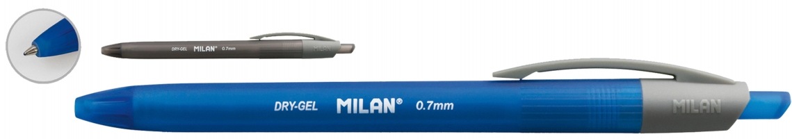 Ручка гелева DRY GEL, 0.7мм, дисплей 25шт, чорний Milan