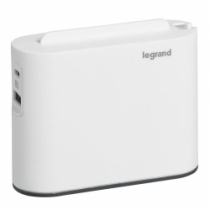 Блок Legrand кутовий, 2х2К бокові розетки, 6А, USB A+C, білий/сірий 049401