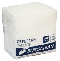 Серветки пап. BuroClean, 240*240, 100шт., в п/п упак., білий Buroclean