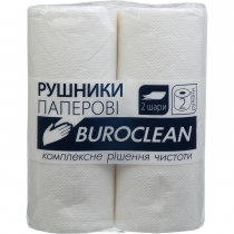 Рушники целюлозні "Buroclean", по 2 рул., на гільзі, 2-х шар., білі Buroclean 10100400