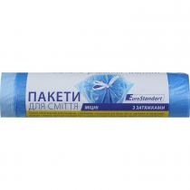 Пакети для сміття 35л/15шт, із затяжками BuroClean Eurostandart Buroclean 10200080