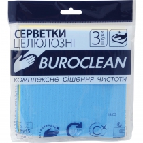 Серветки целюлозні вологопоглинаючі Buroclean 15,5х15,5, 3 шт/уп Buroclean 10200112