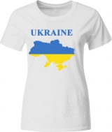 Футболка с патриотическим принтом "Карта Украина" женская белая 12_WTwhite