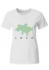 Футболка з патріотичним принтом "Love Ukraine" жіноча біла 15_WTwhite