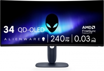 Монітор DELL 34&quot; AW3425DW 2xHDMI, DP, USB, QD-OLED, 3440x1440, 21:9, 240Hz, 0.03ms, DCI-P3 99.3%, CURVED, G-SYNC, FreeSync, AdaptiveSync, HAS, HDR TrueBlack 400 210-BRTW