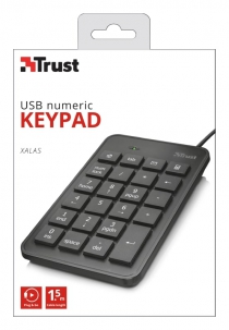 Клавиатура числовая Trust Xalas USB Numeric Keypad BLACK 22221_TRUST