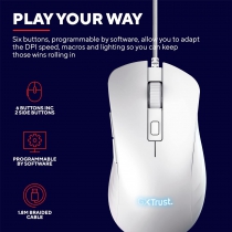 Миша Trust GXT924 Ybar+, USB-A, білий 24891_TRUST