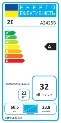 Монітор 2E 23.8" A2425B D-Sub, HDMI, VA, 100Hz, FreeSync 2E-A2425B-01.EU