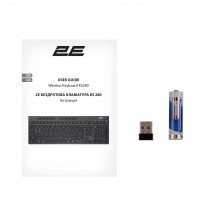 Клавиатура мембранная 2E KS280 120key, WL/BT, EN/UK, silent, чёрно-серая 2E-KS280WBGR_UA
