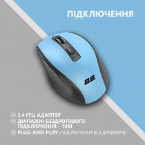 Миша 2E MF250 Silent, WL, синій 2E-MF250WBL