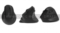 Миша 2E MF325 Silent, WL/BT, вертикальна, чорний 2E-MF325WBK