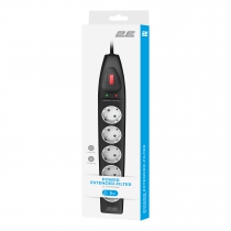 Удлинитель сетевой 2E 5м, 5xТипF, 16A, фильтр, чёрный 2E-SP515M5BK