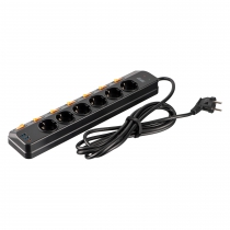 Подовжувач мережевий 2E 3м, 6xТипF, 16A, 2xUSB-A, 1x USB-C фільтр, чорний 2E-SP6M3SWBK