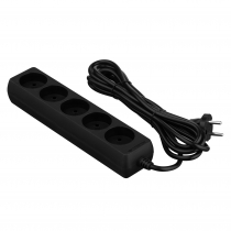 Подовжувач мережевий 2E 3м, 5xТипC, 10A, чорний 2E-U05M3BK