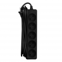 Удлинитель сетевой 2E 3м, 5xТипC, 10A, чёрный 2E-U05M3BK