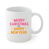 Горнятко з новорічним принтом "Merry Christmas.Happy New Year" біле 41_Cwhite