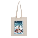 Еко-сумка з новорічним принтом "Вертеп і коляда" біла 60_Bwhite