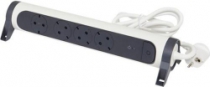 Удлинитель Legrand премиум, 4хSchuko, 16А, с УЗИП, 1.5м, белый/чёрный 694507