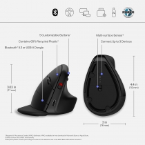 Миша HP 920 Ergonomic Vertical, WL/BT, чорний 6H1A4AA