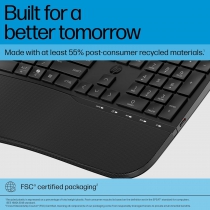Клавіатура мембранна HP 680 Comfort Dual-Mode 111key, BT, EN/UK, чорний 8T6L8AA